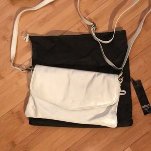 Latico white leather Darryl clutch brand new bnwt